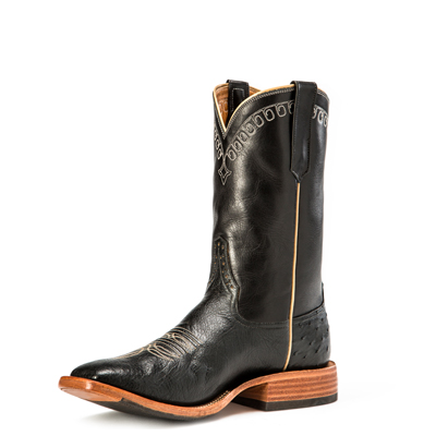 RIOS BOOTS | 11" BLACK SMOOTH OSTRICH & BLACK CALF R9004