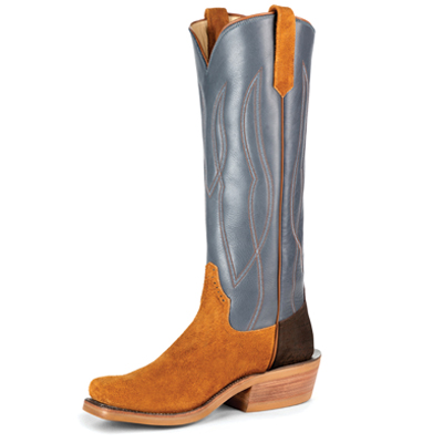 RIOS BOOTS | 16" NAVY WAXY KANSAS & RUST CRAZYHORSE REVERSE R9030