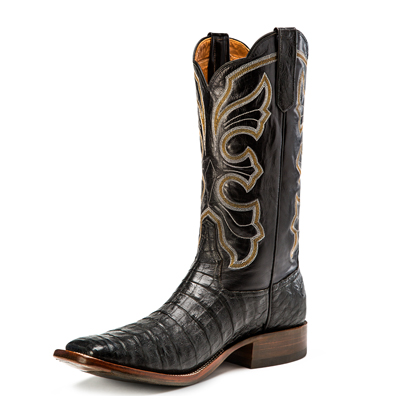 RIOS BOOTS | 13" BLACK CAIMAN BELLY & BLACK CALF R9019